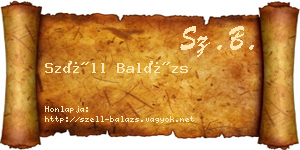 Széll Balázs névjegykártya